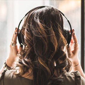 woman listening to music